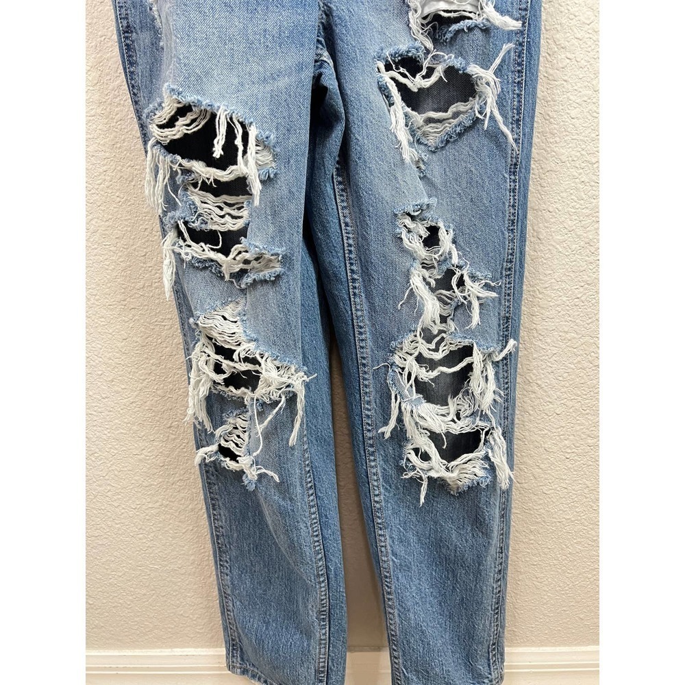 American Eagle Outfitters Blue Distressed Jeans Overalls - Picture 4 of 10